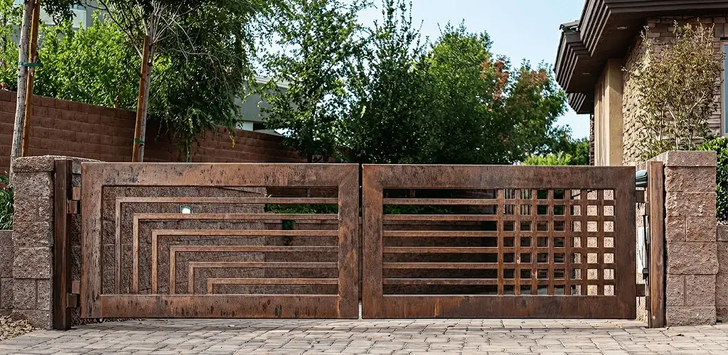 Custom driveway gate installation for a home entrance in Staten Island, NY
