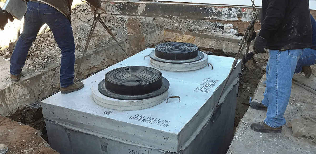 Grease trap installation for a commercial property drainage system in Staten Island, NY