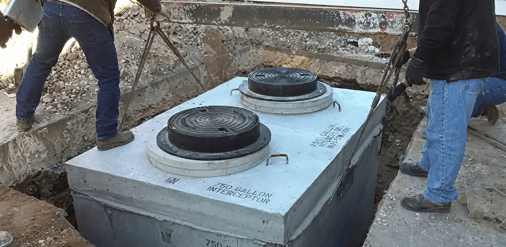 Grease trap installation for a commercial property drainage system in Staten Island, NY