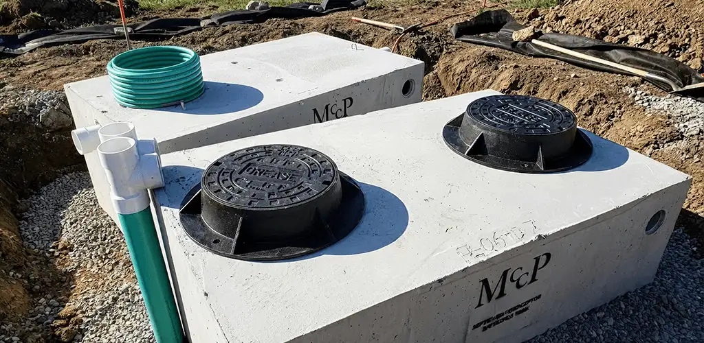 Grease trap installation unit set in place for drainage protection in Staten Island, NY