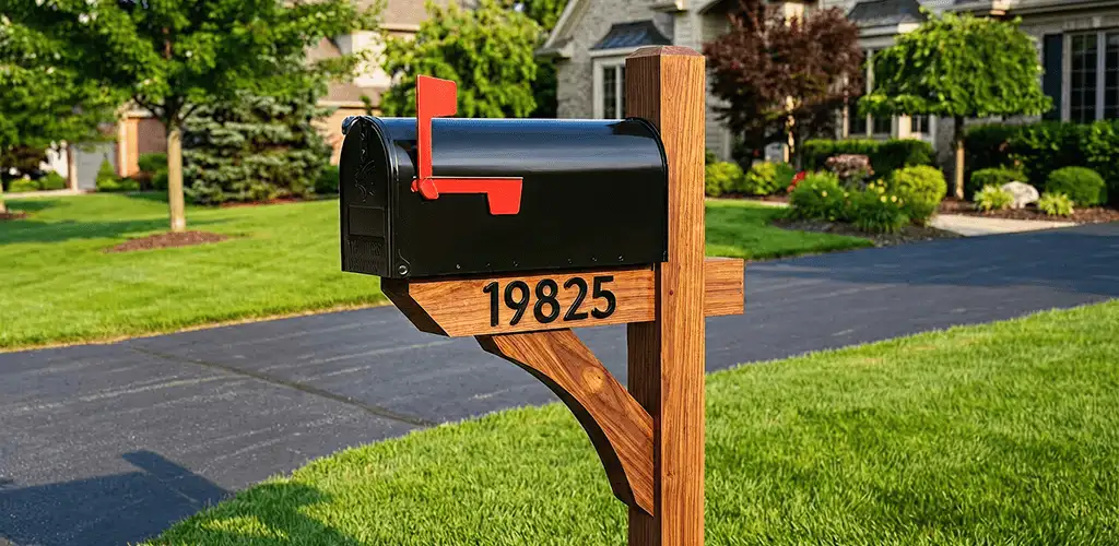 New mailbox installation with post and address number for a home in Staten Island, NY