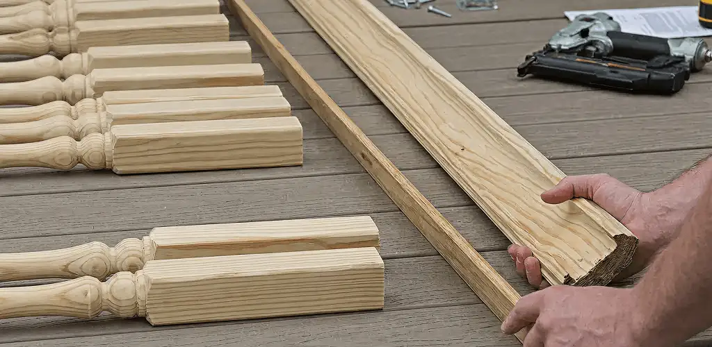 Handrail installation materials and wood components for stair rail work in Staten Island, NY